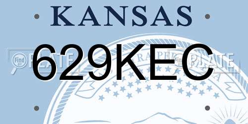 629KEC Kansas License Plate