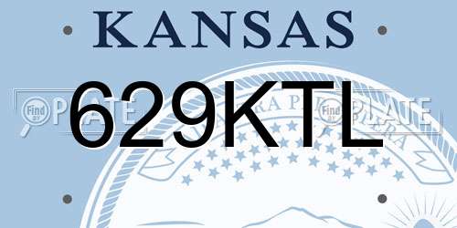 629KTL Kansas License Plate