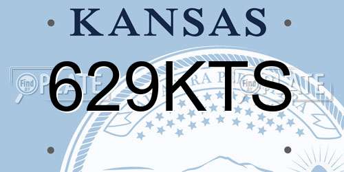 629KTS Kansas License Plate