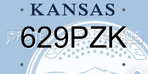 629PZK Kansas License Plate