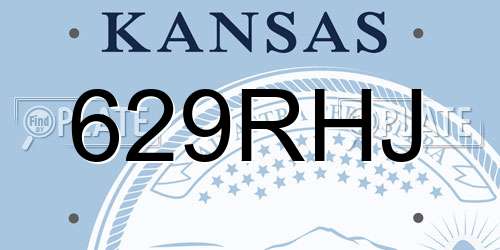 629RHJ Kansas License Plate