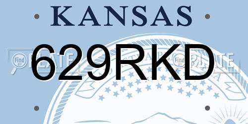 629RKD Kansas License Plate