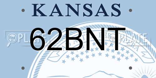 62BNT Kansas License Plate