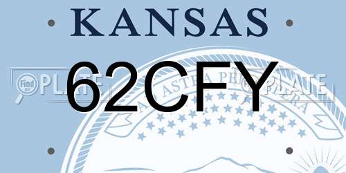 62CFY Kansas License Plate