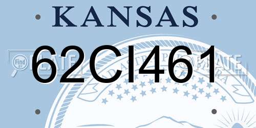 62CI461 Kansas License Plate