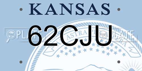 62CJU Kansas License Plate