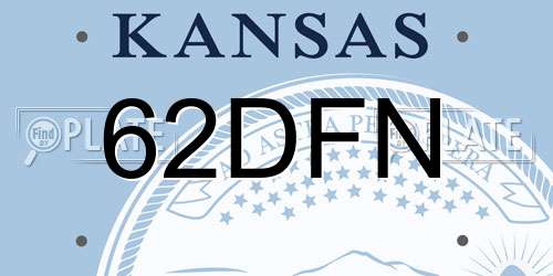 62DFN Kansas License Plate