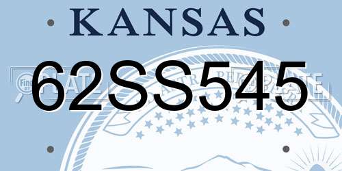 62SS545 Kansas License Plate