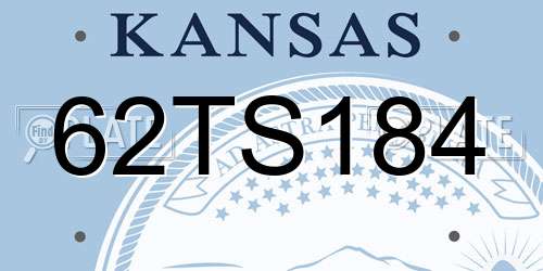 62TS184 Kansas License Plate