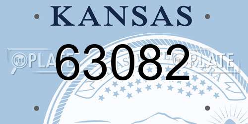 63082 Kansas License Plate