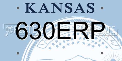 630ERP Kansas License Plate