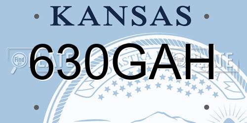 630GAH Kansas License Plate
