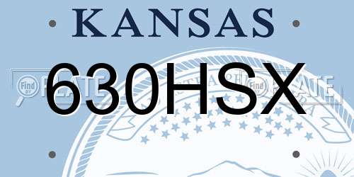 630HSX Kansas License Plate