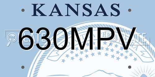 630MPV Kansas License Plate