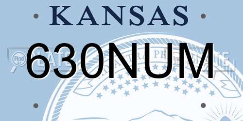 630NUM Kansas License Plate