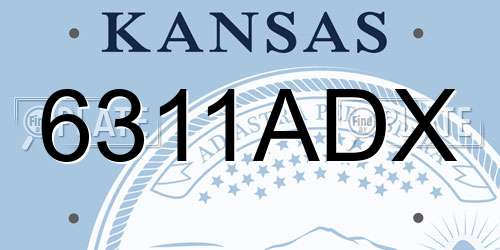6311ADX Kansas License Plate