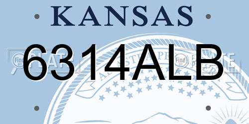 6314ALB Kansas License Plate