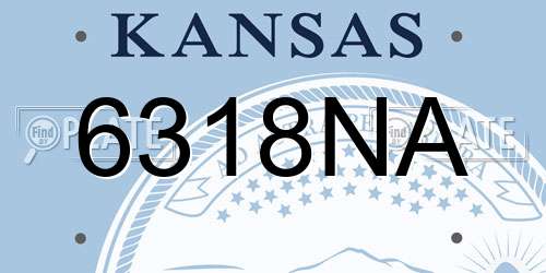 6318NA Kansas License Plate