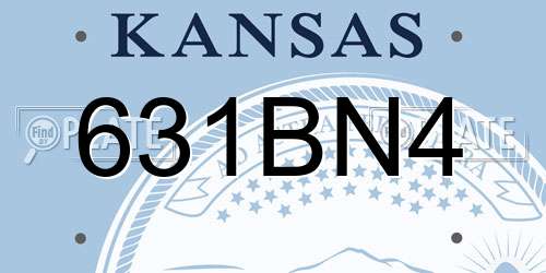 631BN4 Kansas License Plate