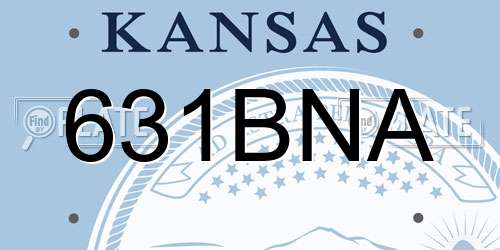 631BNA Kansas License Plate