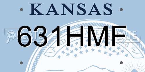631HMF Kansas License Plate