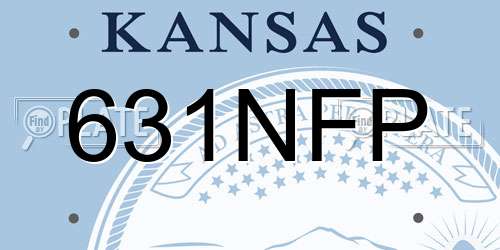 631NFP Kansas License Plate