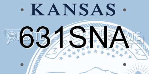 631SNA Kansas License Plate