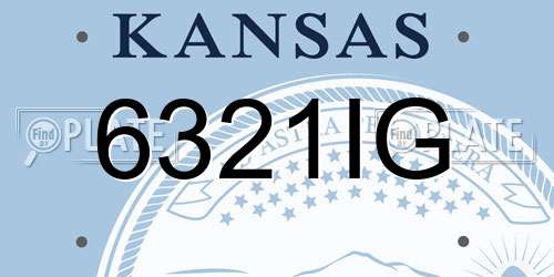 6321IG Kansas License Plate