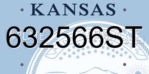 632566ST Kansas License Plate
