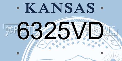 6325VD Kansas License Plate