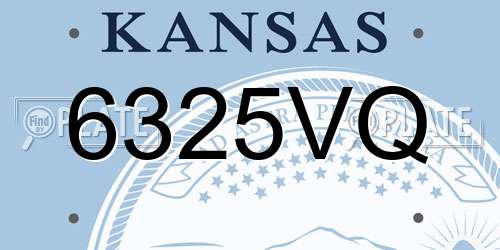 6325VQ Kansas License Plate