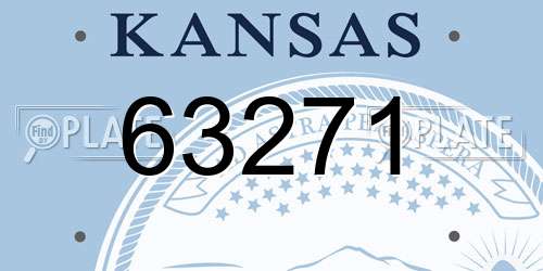 63271 Kansas License Plate