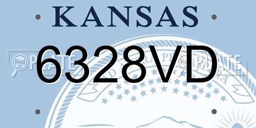 6328VD Kansas License Plate