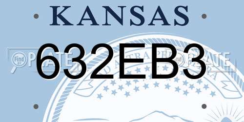 632EB3 Kansas License Plate