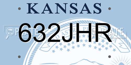 632JHR Kansas License Plate