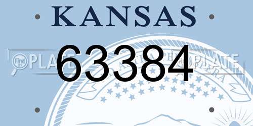 63384 Kansas License Plate