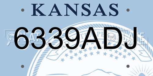 6339ADJ Kansas License Plate