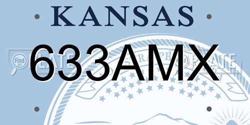 633AMX Kansas License Plate