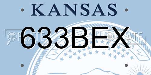 633BEX Kansas License Plate