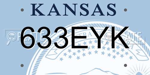 633EYK Kansas License Plate