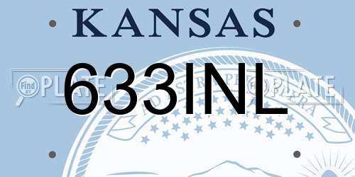633INL Kansas License Plate