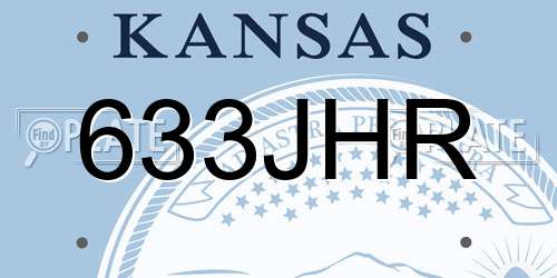 633JHR Kansas License Plate