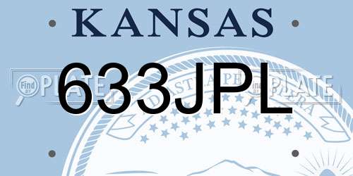 633JPL Kansas License Plate