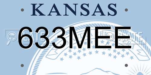633MEE Kansas License Plate