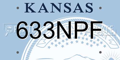 633NPF Kansas License Plate