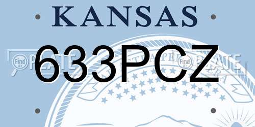 633PCZ Kansas License Plate