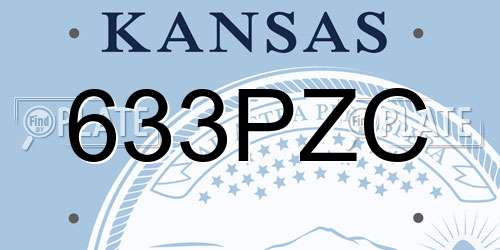 633PZC Kansas License Plate