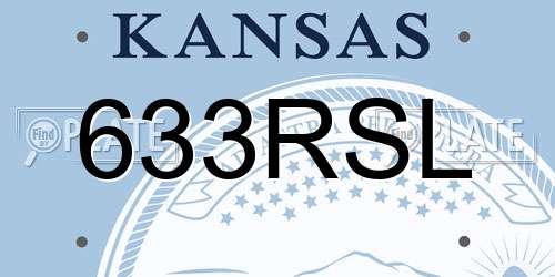 633RSL Kansas License Plate