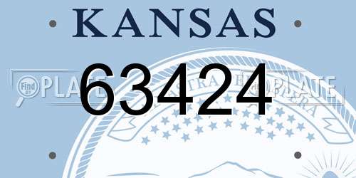 63424 Kansas License Plate