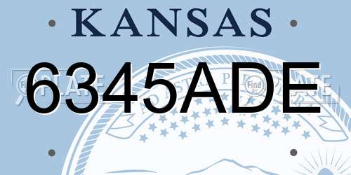 6345ADE Kansas License Plate